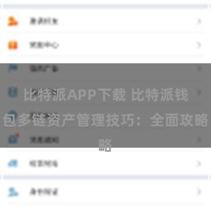 比特派APP下载 比特派钱包多链资产管理技巧：全面攻略