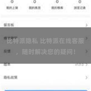 比特派隐私 比特派在线客服，随时解决您的疑问！