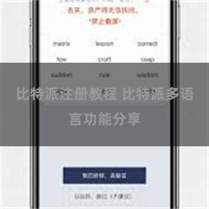 比特派注册教程 比特派多语言功能分享
