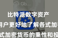 比特派数字资产  匡助用户更好地了解各式加密货币的秉性和投资契机
