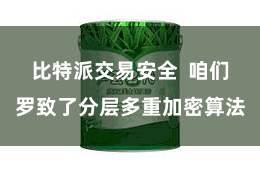 比特派交易安全  咱们罗致了分层多重加密算法